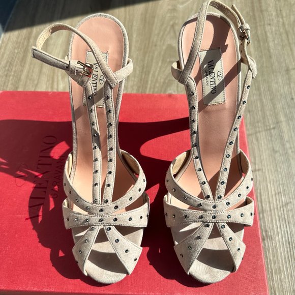 Valentino Shoes - Valentino gem suede heels sandals